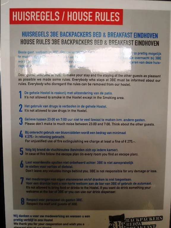 3Be Backpackers Bed & Breakfast Eindhoven Hostel